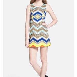 Milly animal print chevron dress